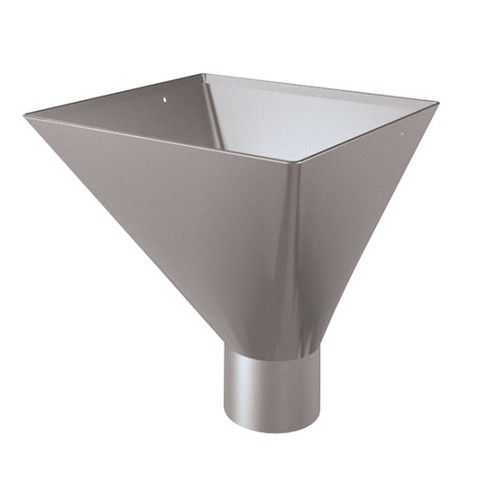 Lindab Steel Large Water Hopper - 100mm Silver Metallic
