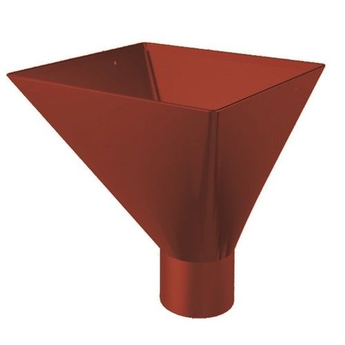 Lindab Steel Large Water Hopper - 87mm Dark Red