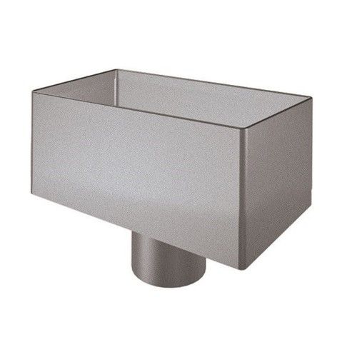 Lindab Steel Large Rectangular Water Hopper - 75mm Anthracite Metallic