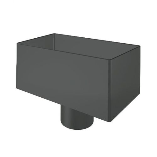 Lindab Steel Large Rectangular Water Hopper - 87mm Graphite