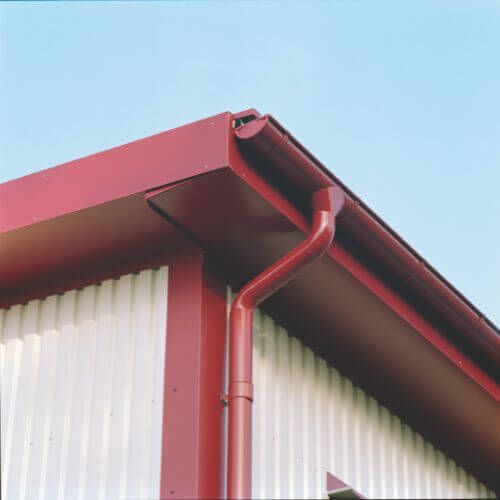 Lindab Steel Medium Rectangular Water Hopper - 100mm Dark Red
