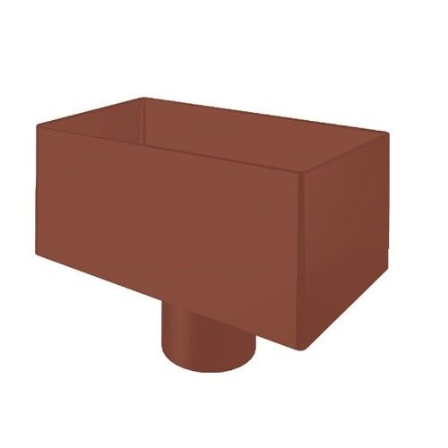 Lindab Steel Medium Rectangular Water Hopper - 75mm Tile Red