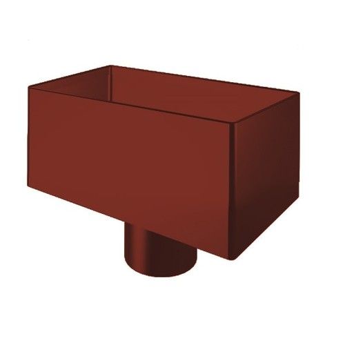 Lindab Steel Medium Rectangular Water Hopper - 87mm Dark Red