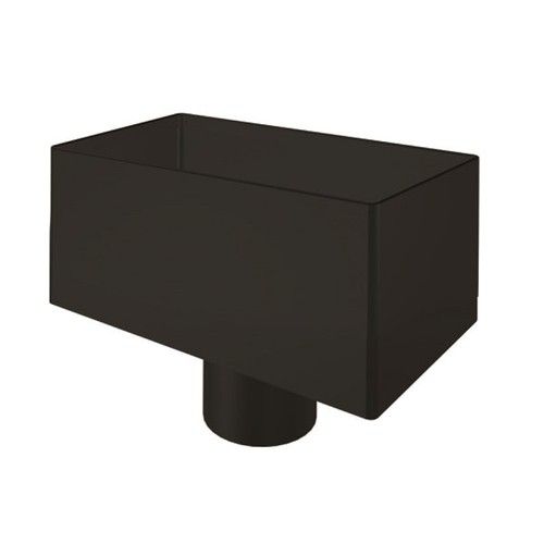 Lindab Steel Medium Rectangular Water Hopper - 87mm Matte Black