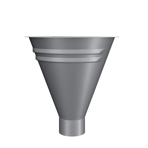 Lindab Steel Half Round Water Hopper - 100mm Anthracite Metallic