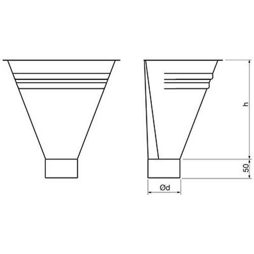 Lindab Steel Half Round Water Hopper - 100mm Anthracite Metallic