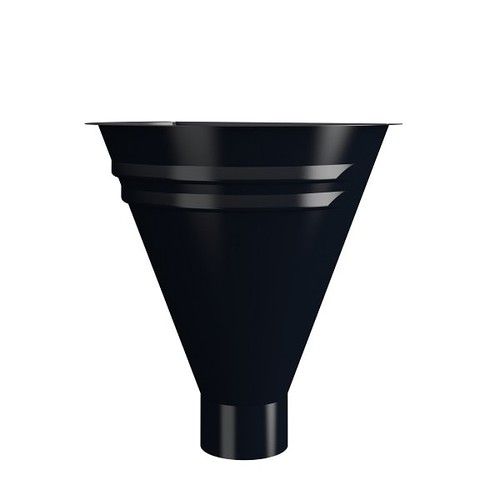 Lindab Steel Half Round Water Hopper - 100mm Matte Black