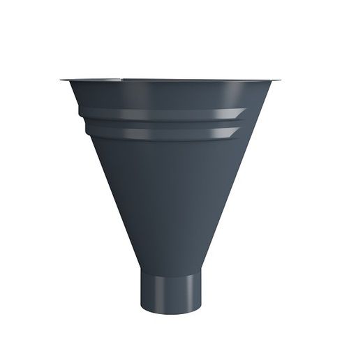 Lindab Steel Half Round Water Hopper - 75mm Graphite