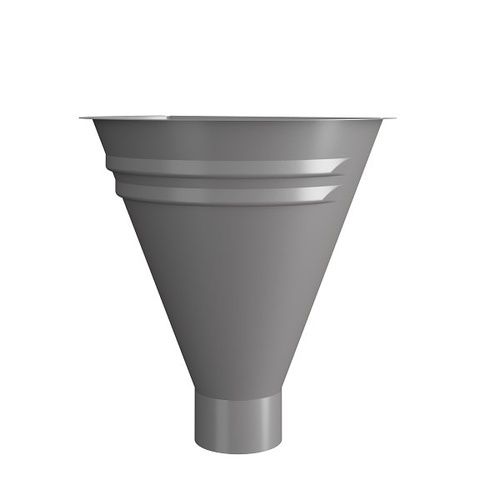 Lindab Magestic Steel Half Round Water Hopper - 75mm Galvanised