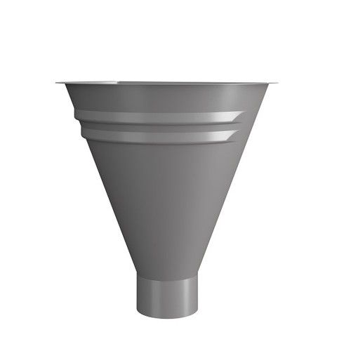 Lindab Steel Half Round Water Hopper - 87mm Silver Metallic