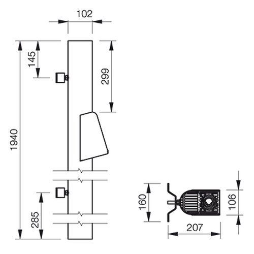 Lindab Steel Vandal Reinforced Pipe with Raised Leaf Trap - 102mm x 2mtr Anthracite Metallic