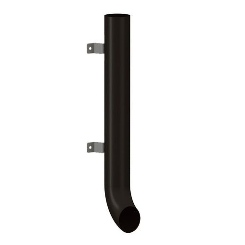 Lindab Steel Vandal Reinforced Pipe with Shoe - 102mm x 0.85mtr Black
