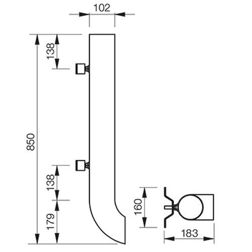 Lindab Steel Vandal Reinforced Pipe with Shoe - 102mm x 0.85mtr Antique White