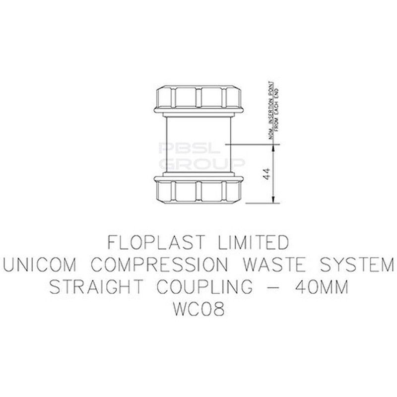 FloPlast Multi Fit Compression Waste Coupling - 40mm