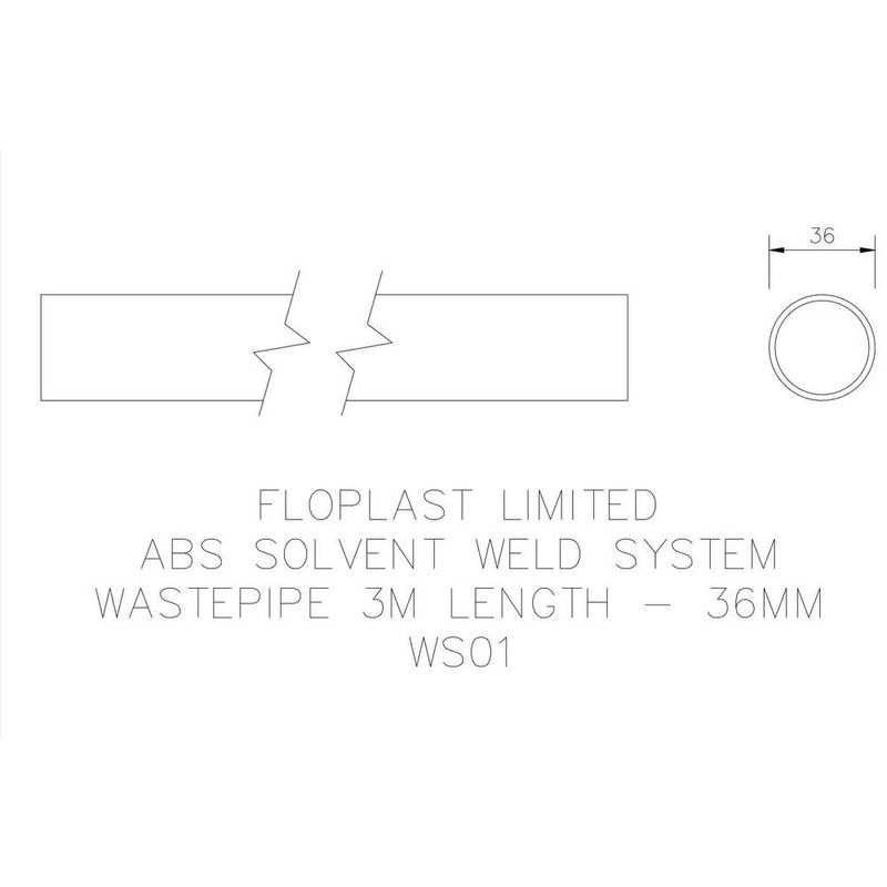 FloPlast Solvent Weld Waste Pipe - 32mm (I.D.) x 3mtr Black
