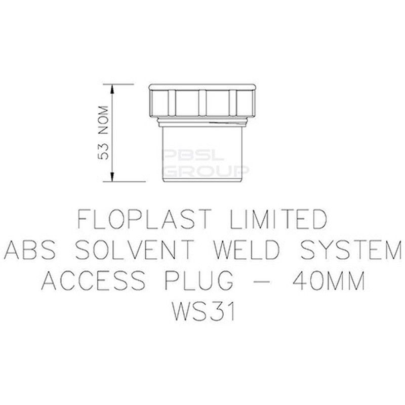 FloPlast Solvent Weld Waste Access Plug - 40mm White - Pack of 2