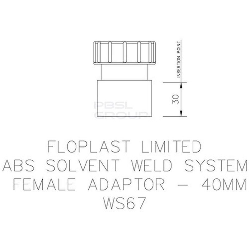 FloPlast Solvent Weld Waste Cap & Lining - 40mm White