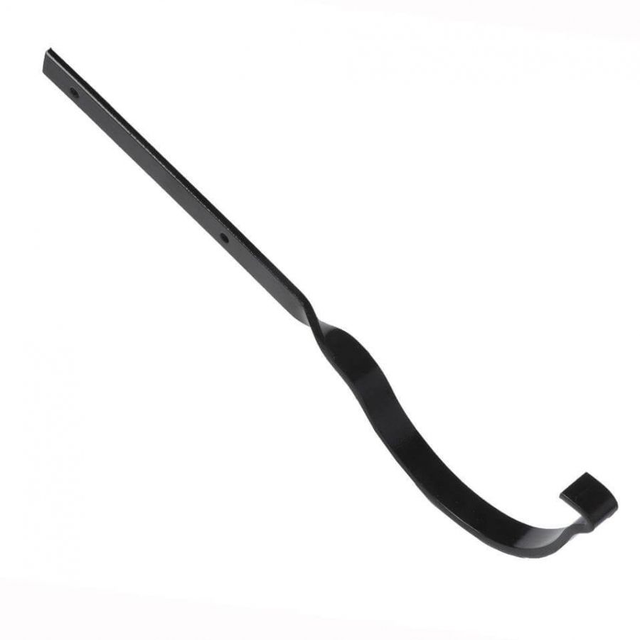 Cast Iron Beaded Half Round Gutter Side Rafter Bracket - 125mm Galvanised Black Painted