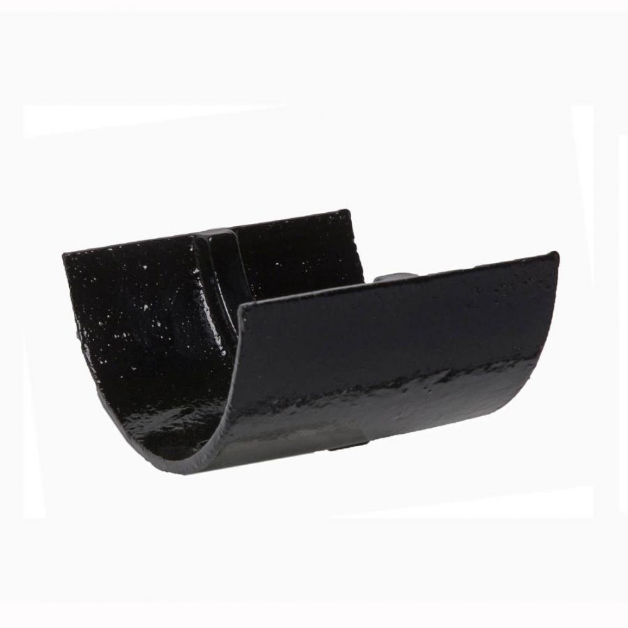 Cast Iron Half Round Gutter Union - 125mm Black