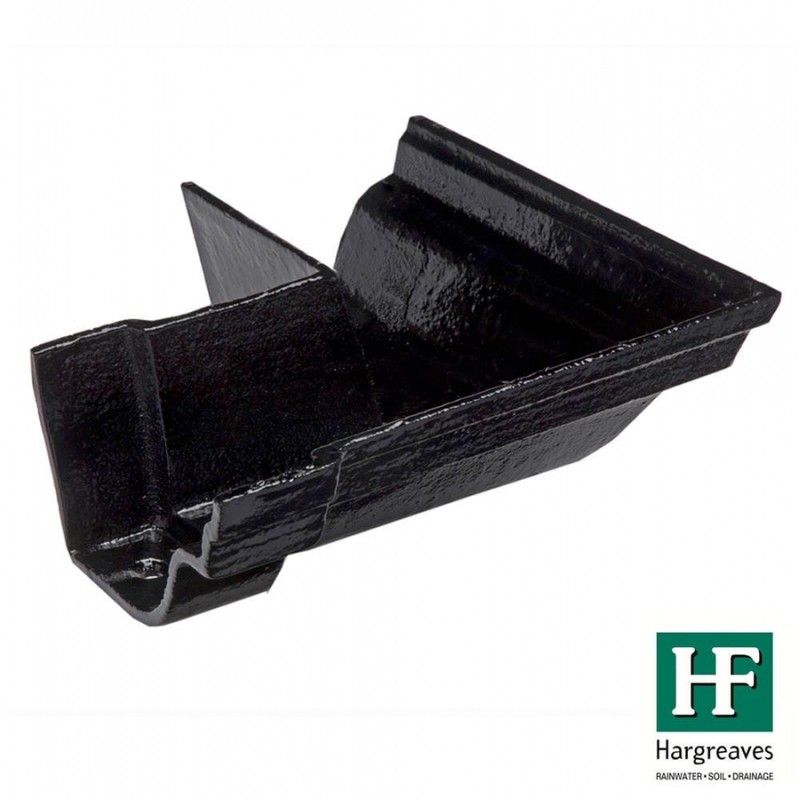 Cast Iron Notts Ogee Gutter External Angle - 90 Degree x 115mm Black
