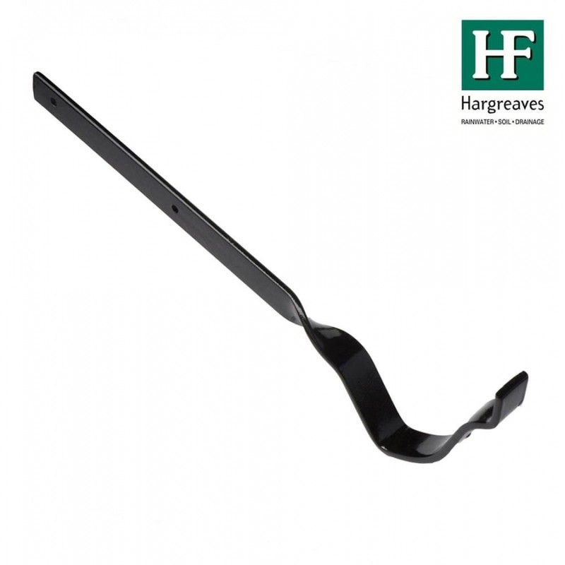 Cast Iron Ogee Gutter Side Rafter Bracket - 115mm Galvanised Black Painted