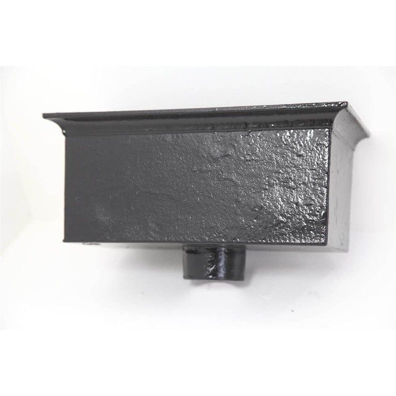 Cast Iron Rectangular Hopper Head Outlet - 457mm for 65mm Downpipe Black