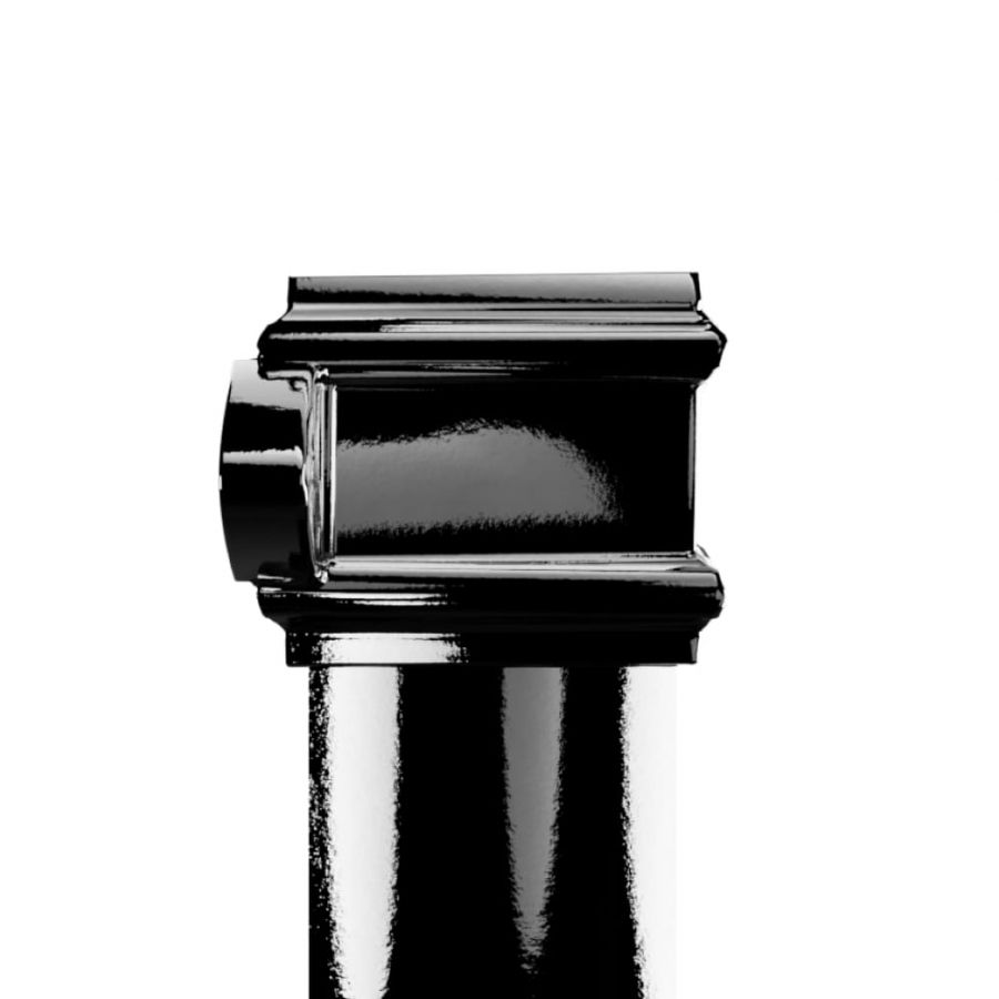 Cast Iron Rectangular Downpipe Eared - 100mm x 75mm x 1829mm Black