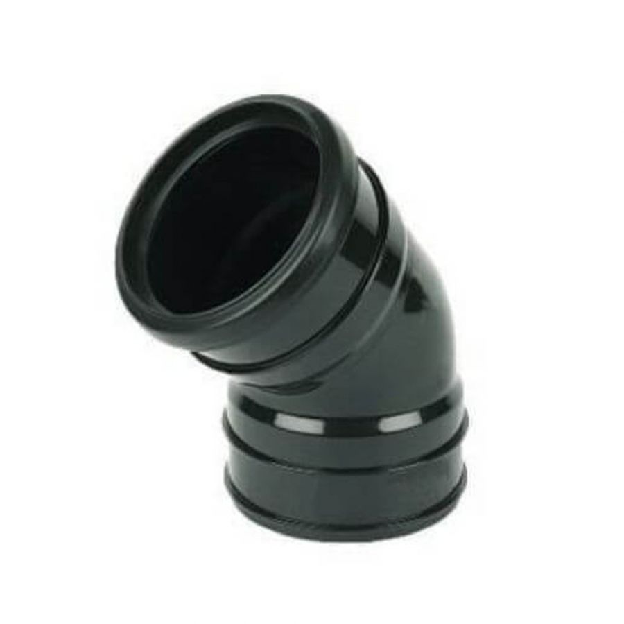 FloPlast Industrial/ Xtraflo Downpipe Solvent Weld Offset Bend Top - 110mm Black