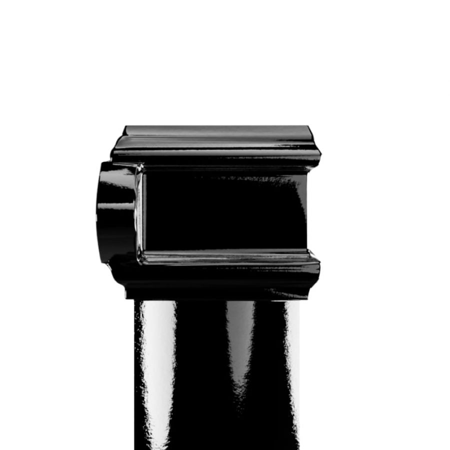 Cast Iron Square Eared Downpipe - 75mm x 1829mm Black