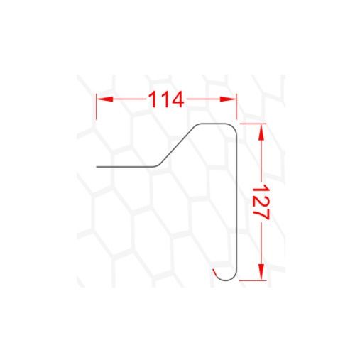 GRP Roofing Raised Edge Trim - 114mm (W) x 127mm (H)