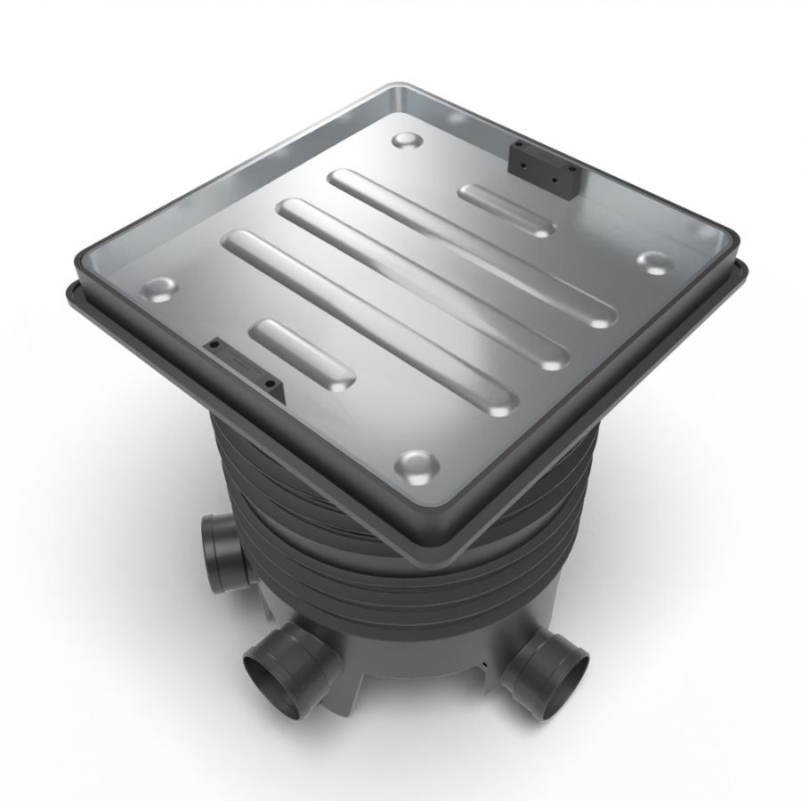 FloPlast Inspection Chamber Set with 46mm Deep Block Paviour Cover - 450mm Diameter
