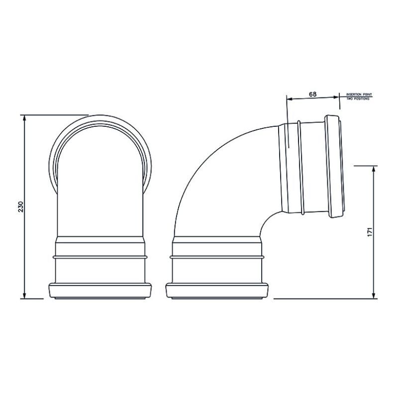 FloPlast Drainage Bend Double Socket - 87.5 Degree x 110mm