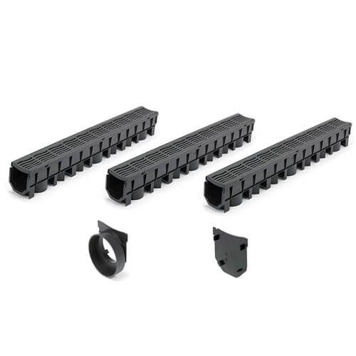 FloPlast Channel Drainage Grate PVC Class A15 - Garage Pack