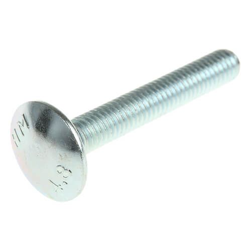 M12 x 100mm - Coach Bolt with Nut Grade 4.6 DIN 603 - BZP - Bag of 14