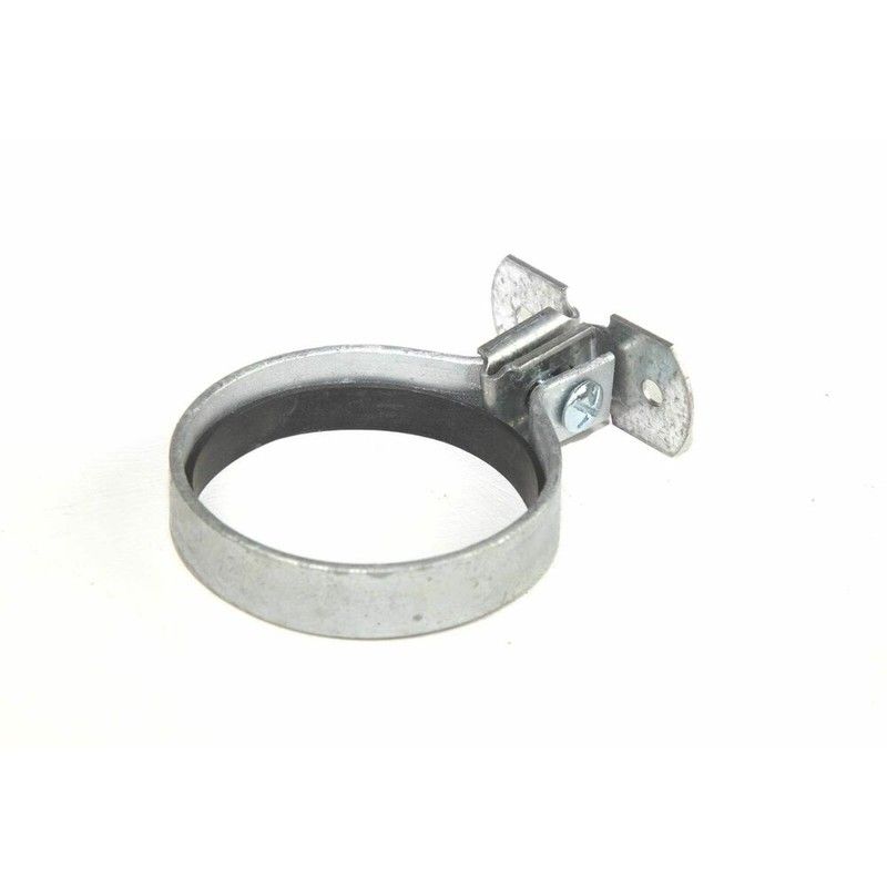 Zinc Plated Round Screw To Wall Downpipe Bracket with Gasket - 100mm Primed