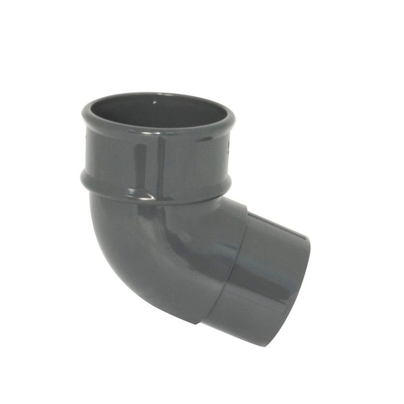 FloPlast Round Downpipe Offset Bend - 112.5 Degree x 68mm Anthracite Grey