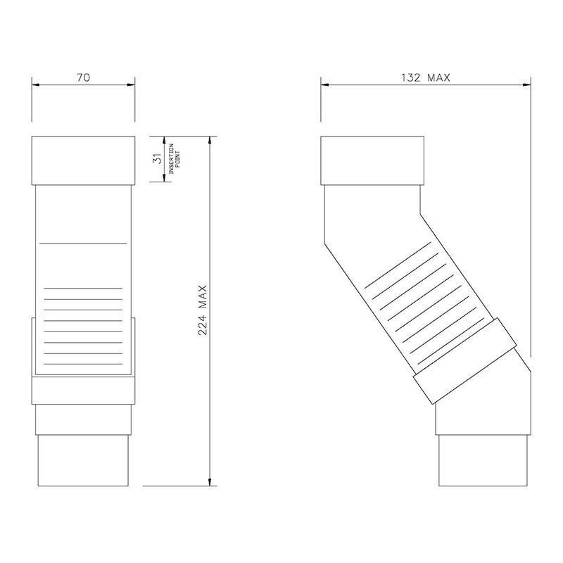 FloPlast Square Downpipe Adjustable Offset Bend - 65mm Brown