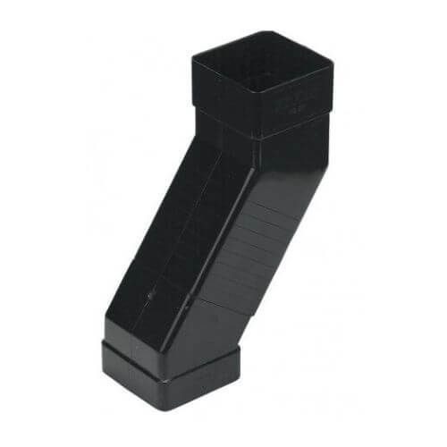 FloPlast Square Downpipe Adjustable Offset Bend - 65mm Black