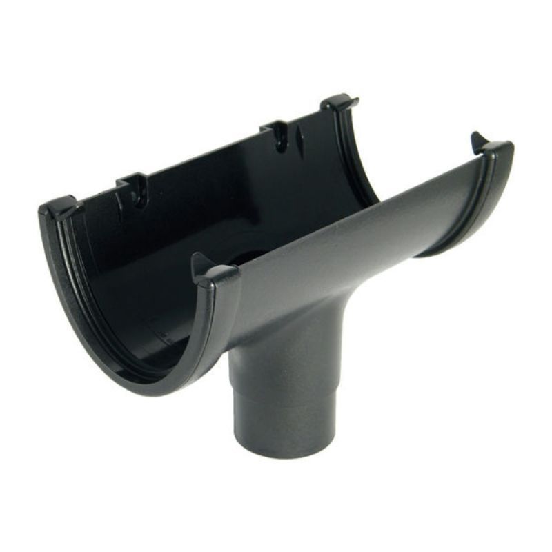 FloPlast Cast Iron Effect Deepflow/ Hi-Cap Gutter Running Outlet - 115mm x 75mm - Pack of 2