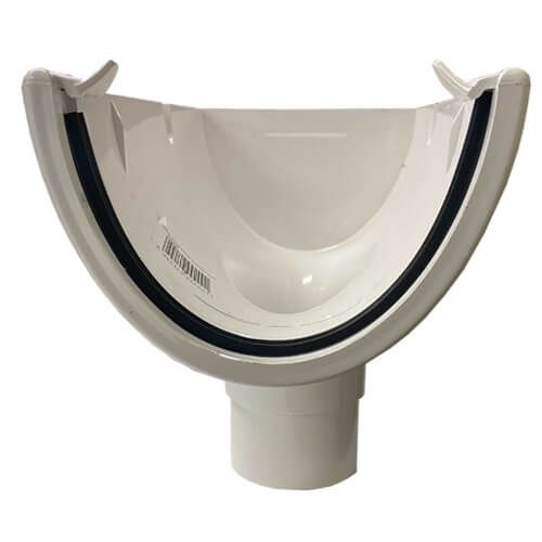 FloPlast Deepflow/ Hi-Cap Gutter Stopend Outlet - 115mm x 75mm White