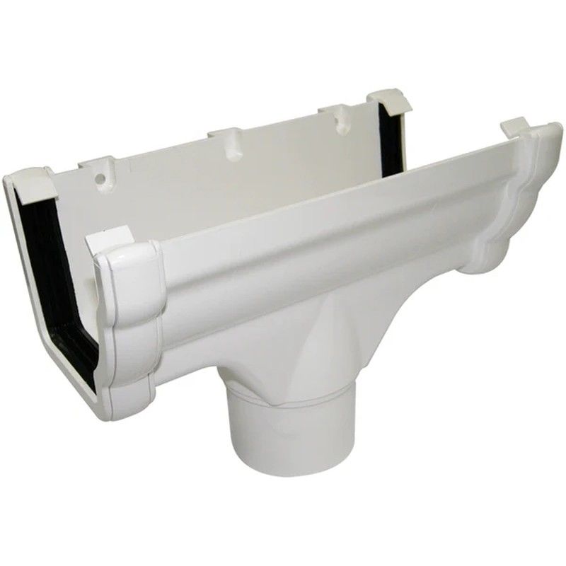 FloPlast Ogee Gutter Running Outlet for 80mm Downpipe - 110mm x 80mm White