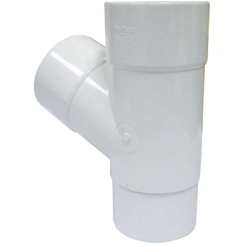 FloPlast Deepflow/ Hi-Cap Downpipe Branch - 67.5 Degree x 80mm White