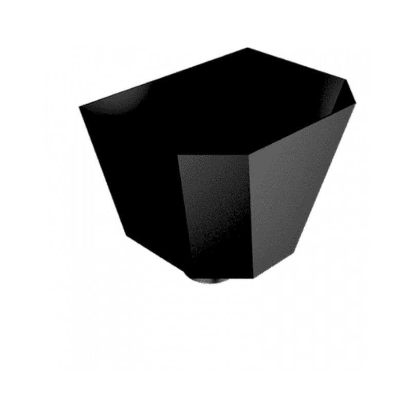 Aluminium Round Swaged Saturn Small Hopper - 63mm PPC Finish Black (9005 Matt)