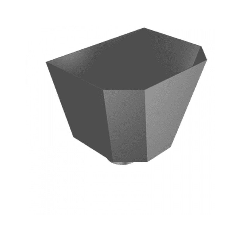 Aluminium Round Swaged Saturn Small Hopper - 63mm PPC Finish Anthracite Grey (7016 Matt)