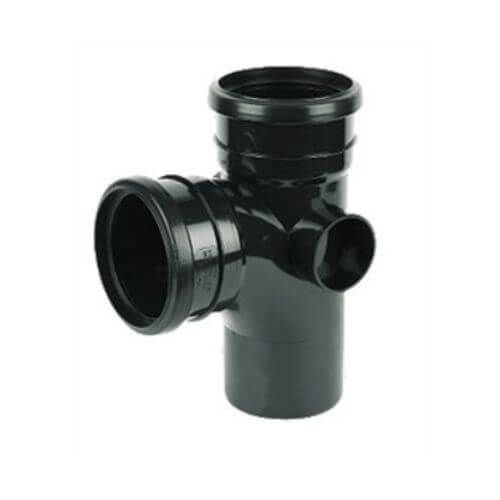 FloPlast Ring Seal Soil Branch - 92.5 Degree x 110mm Black - Pack of 2