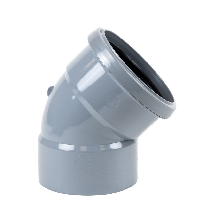 FloPlast Solvent Weld Offset Bend Top - 110mm Grey