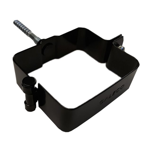 Galeco Square Large Downpipe Pipe Clip with Screw - 80mm x 70mm Black