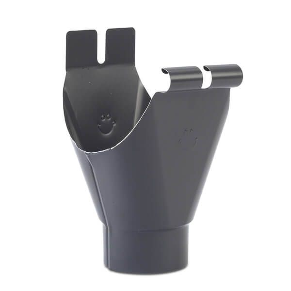 Galeco Steel Gutter Running Outlet - 120mm Graphite Grey