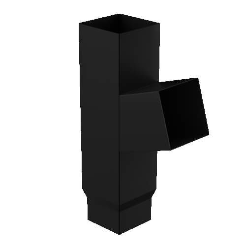 Galeco Square Steel Gutter Downpipe Branch - Black