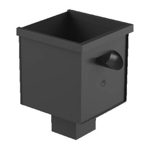 Galeco Square Steel Gutter Hopper - European Style - Graphite
